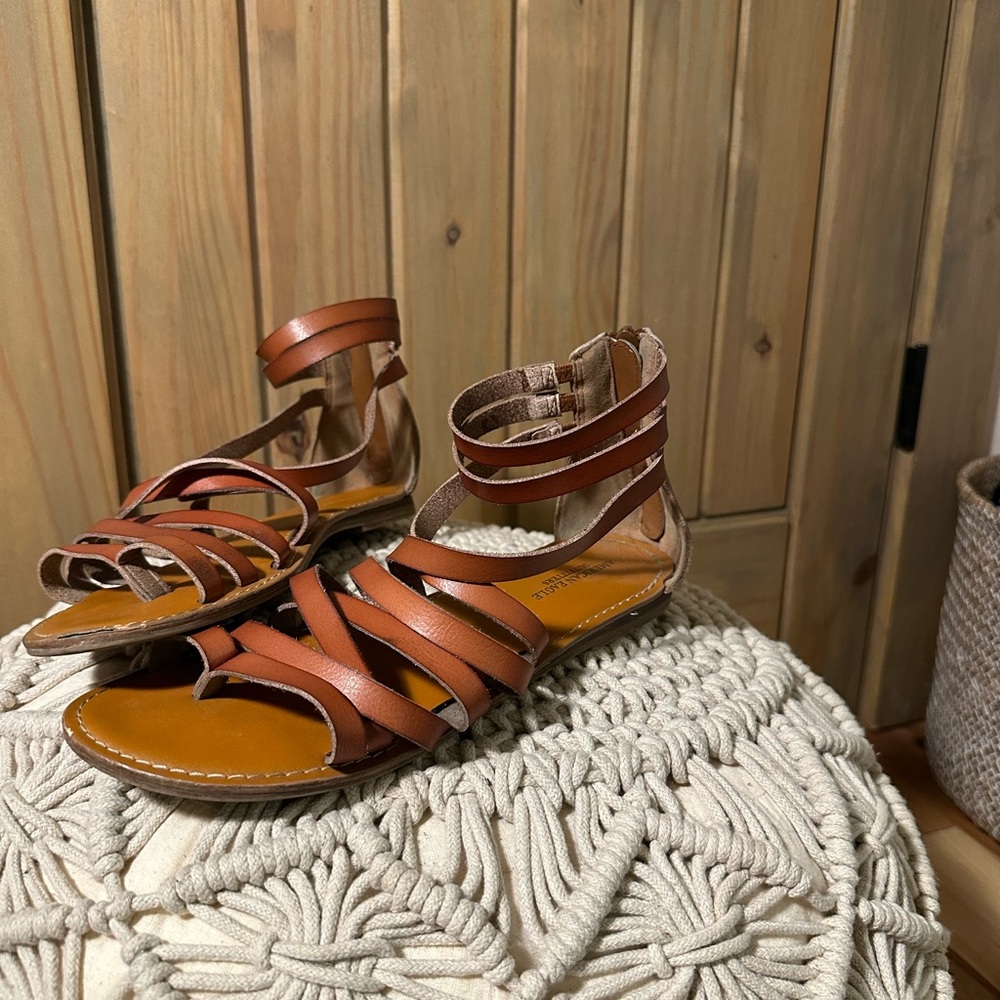 American Eagle Brown Strappy Sandals